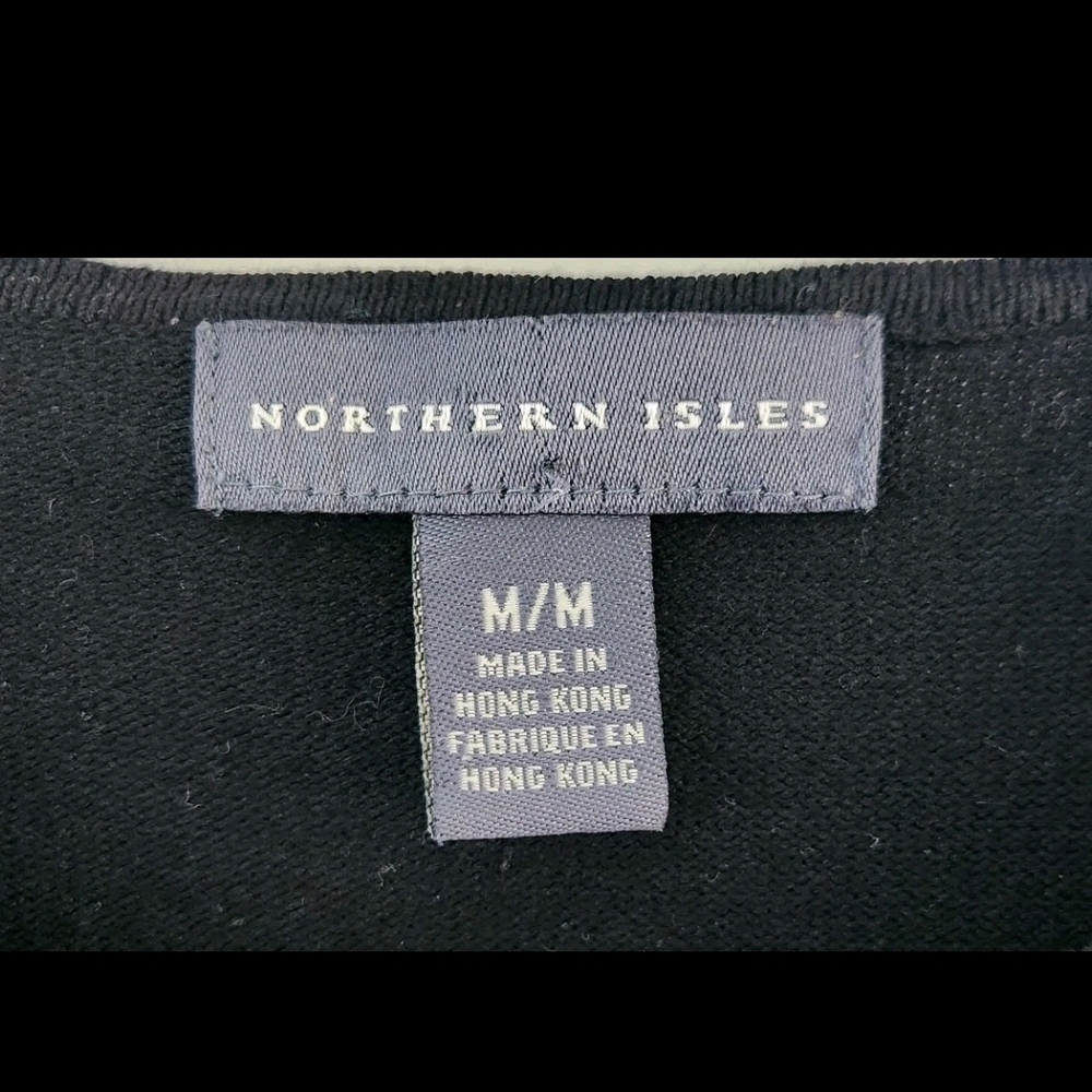 Northern Isles Black Embroidered Dog Theme Button Cardigan Sweater Womens Size M - Picture 8 of 10